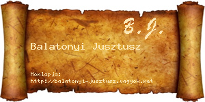 Balatonyi Jusztusz névjegykártya